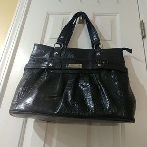 Nine West Large Charcoal Gray Crocodile Print Bag